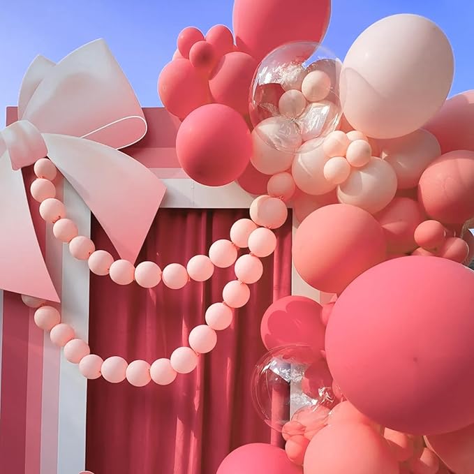 Retro Hot Pink Balloons, 66pack 12inch Blush Hot Pink Balloons Latex Party Balloons for Birthday Baby Shower Valentine's Day Graduation Wedding Gender Reveal Anniversary Party Decorations