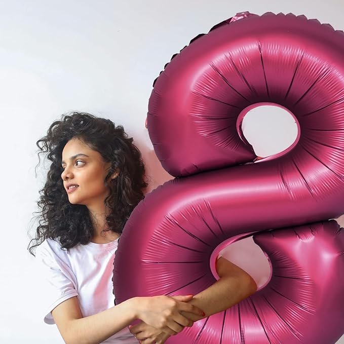 Number 0 Balloons 40 Inch Wine Red Burgundy Foil Helium Large Balloons for Birthday Party Anniversary Decorations（Digital 0）