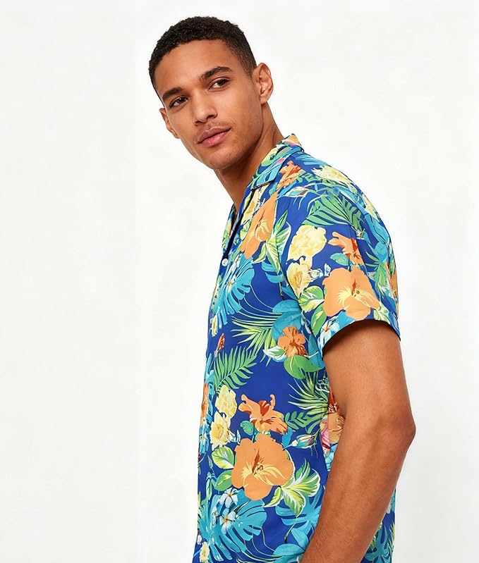 Cromoncent Matching Hawaiian Outfits for Family, Dad and Son Matching Luau Beach Tropical Shirts Mommy Daughter Tropical Sets
