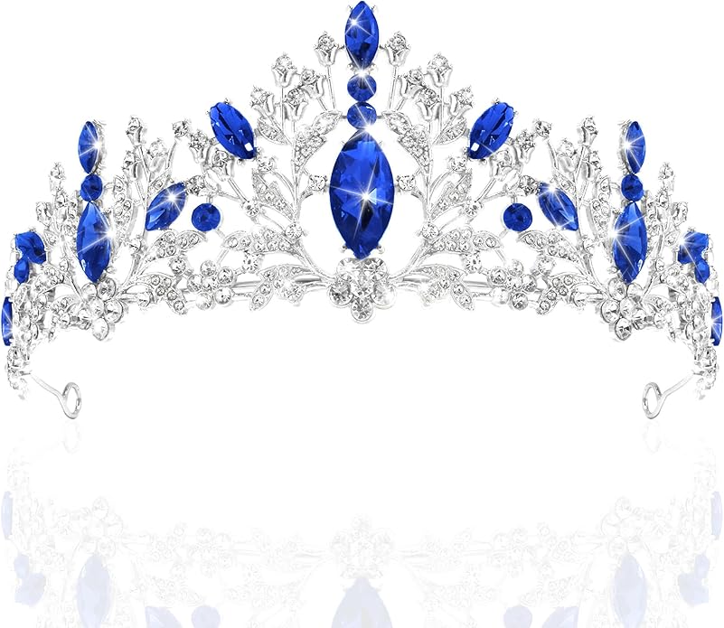 TAROSE Crowns for Women and Girls, Queen Crystal Gold Silver Tiaras with White Rhinestone and Combs, Goddess Crown for Wedding Bride Birthday Princess Bridal Shower Hair Accessories for Women