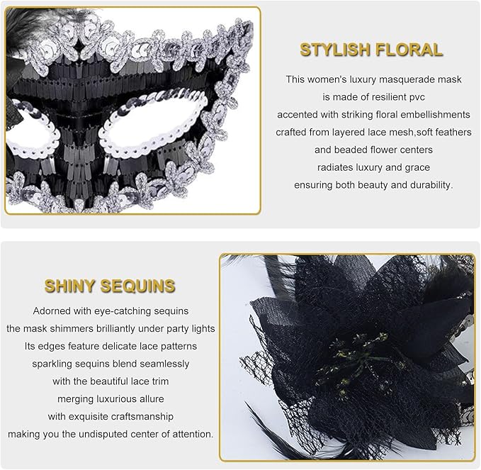 Couple Masquerade Masks for Women Men Venetian Masks for Halloween Carnival Costume Party Prom Ball