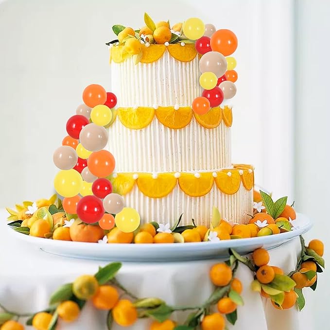 BEISHIDA 40 Pcs Ball Cake Toppers Mini Balls Cake Decorations Sticks Foam Balls DIY Cake Topper Insert Balls for Fall Autumn Harvest Thanksgiving Birthday Baby Shower Cake Decorations
