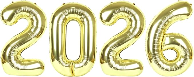 Light Gold 2026 Number Balloon, Light Gold Number Balloons 40 Inch, 2026 Balloon Birthday Decorations, 2026 Birthday Party Supplies