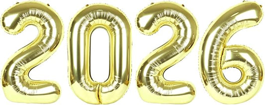 Light Gold 2026 Number Balloon, Light Gold Number Balloons 40 Inch, 2026 Balloon Birthday Decorations, 2026 Birthday Party Supplies