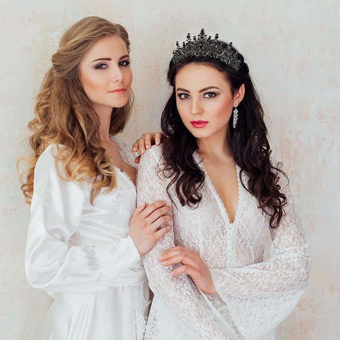 VELSCRUN Black Crystal Birthday Tiara Crowns for Women Girls It's My Birthday Sash Queen Girls Princess Crown with Combs Happy Birth Party Decorations Mom Sisters Birth Gift Hair Accessories