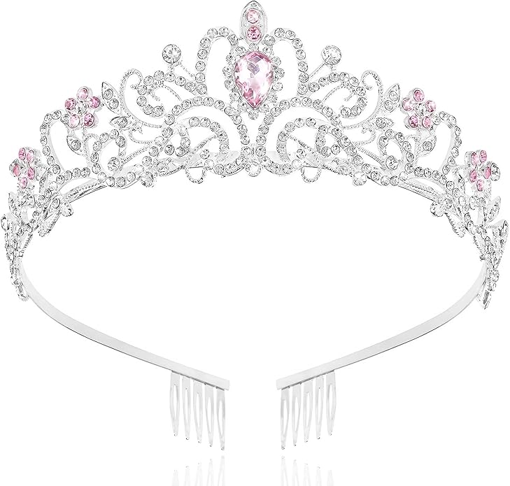 TAROSE Crowns for Women and Girls, Queen Crystal Gold Silver Tiaras with White Rhinestone and Combs, Goddess Crown for Wedding Bride Birthday Princess Bridal Shower Hair Accessories for Women