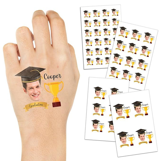 Custom Temporary Tattoos Personalized Face Tattoos with Name Party Favors for Wedding Birthday Christmas Pride Medical Alert