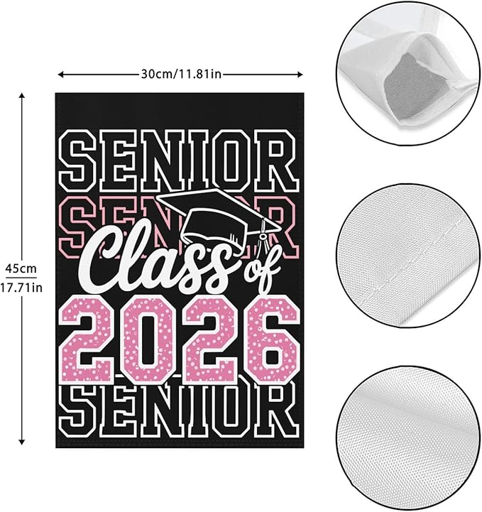 Class Of 2026 Senior 2026 Graduation Garden Flag Art Banner For Room Next Day Delivery