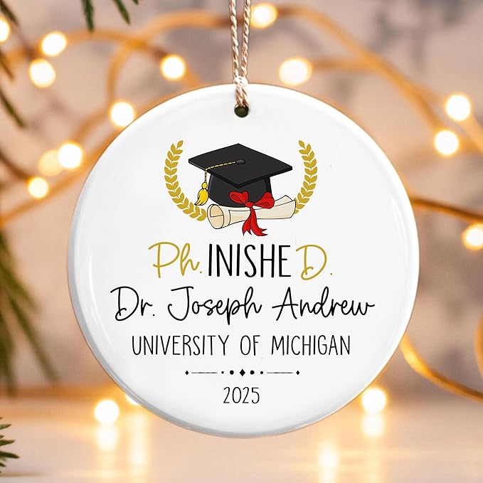 Custom Doctor of Education Ornament, Ed.d Doctorate 2025 Finished EDD Graduation, Doctor Christmas Ornaments 2025, Doctoral Ornament Gifts for Women Men, Dr Gifts for Him Her, Christmas Decorations