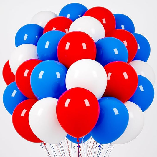 Red White Blue Balloons, 66pack 12inch Macaron Latex Party Balloons for Birthday Graduation 4th of July Independence Day Anniversary New Year Holiday Party Decorations