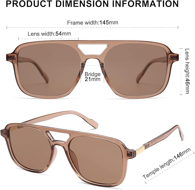 SOJOS Retro Aviator Sunglasses for Women Men,Trendy Rectangle Womens Mens Shades Sun Glasses SJ2202