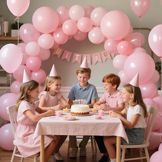 KAWKALSH Light Pink Balloon 12 Inch, 110pcs Latex Party Balloons Helium Bright Color for Birthday Baby Shower Wedding Party Supplies Arch Garland Decoration