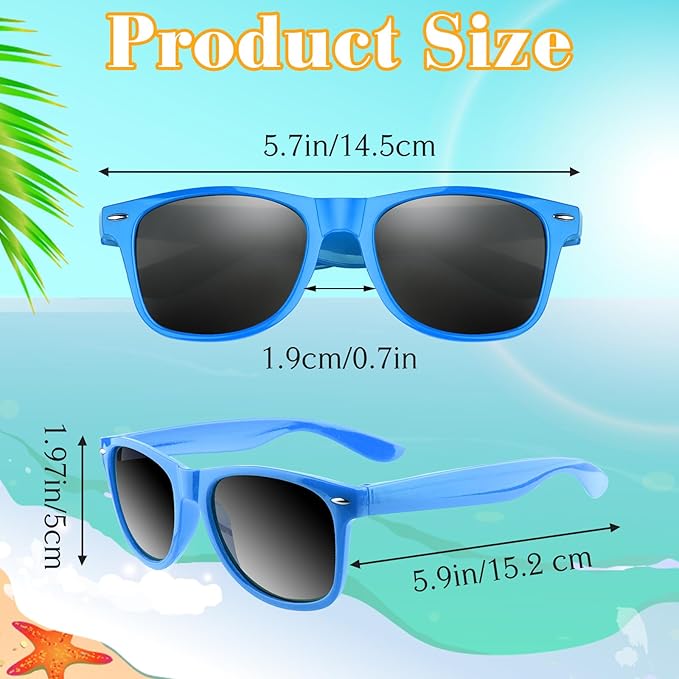 ASTARON Black Sunglasses Bulk, 6/12/24/48 Pack Sunglasses Party Favors for Summer Beach Pool Birthday Wedding Party Supplies