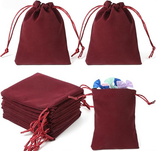 Bruislard Velvet Jewelry Pouches, 12Pcs 3x4 Inches Gift Pouches Jewelry Candy Dice Gift Bags Small Velvet Bags for Storage Wedding Party Favor Christmas