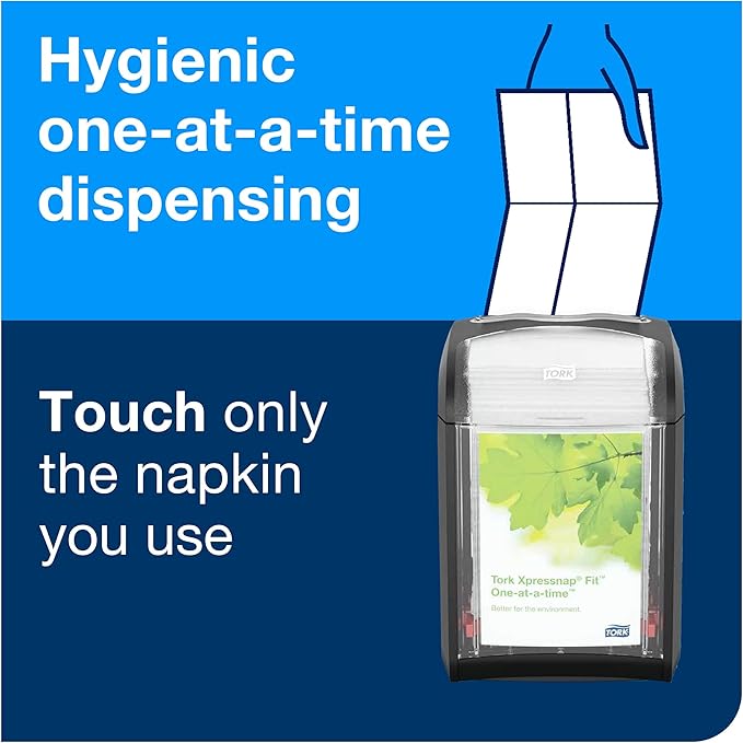 Tork Xpressnap Fit White Dispenser Napkin N14, 2-ply, 36 packs x 120 napkins, DX800