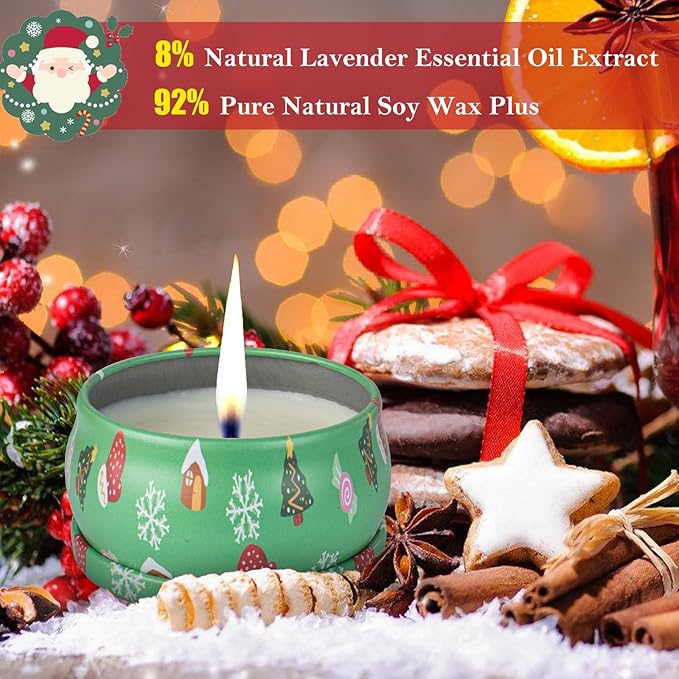 12 PCS Christmas Scented Candles Gifts for Women, Soy Wax Candles with Essential Oils Aromatherapy Candles for Home Scented, Stress Relief, Bath,Yoga, Christmas Thanksgiving Gift
