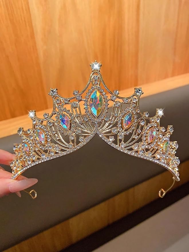 Tiaras Headbands Crown for Women and Girls, Princess Rhinestone Crown for Bridal, Crystal Queen Tiara Head Band Hair Accessories for Prom Wedding and Party