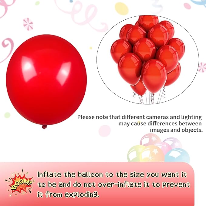 KAWKALSH Red Balloon Arch Kit 111Pcs 18 12 5 Inch Different Sizes Latex Balloons Garland for Birthday Graduation Bachelorette Cherry Casino Movie Theme Party Decorations