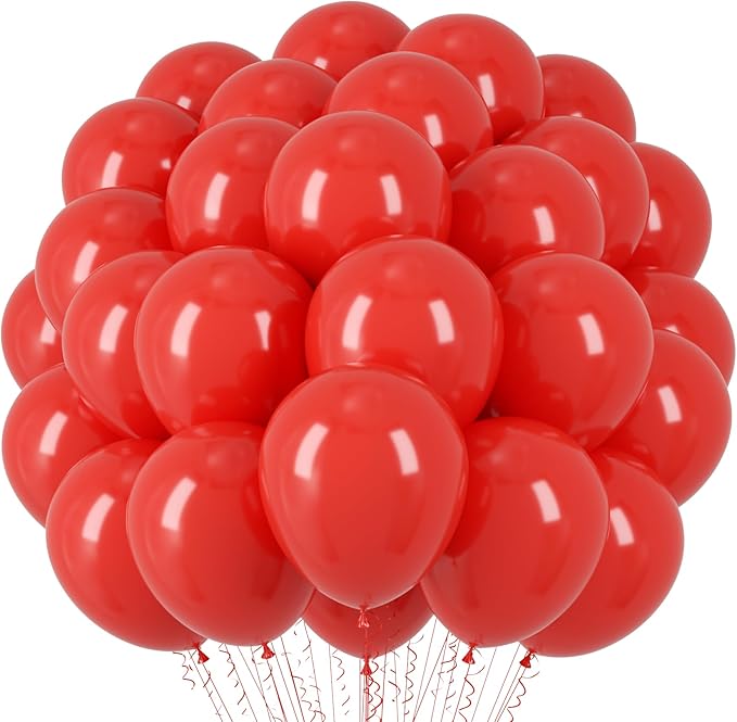 Red Balloons, 66pack 12inch Red Latex Party Balloons for Valentine's Day, Graduation, Wedding, Birthday, New Year, Baby Shower, Christmas, Anniversary Party Decorations