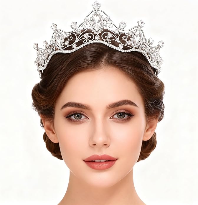 Crystal Crown for Women Girls Elegant Gold Princess Headband Sparkling Rhinestones Queen Tiara for Weddings Birthday Parties Proms Pageant Cosplay