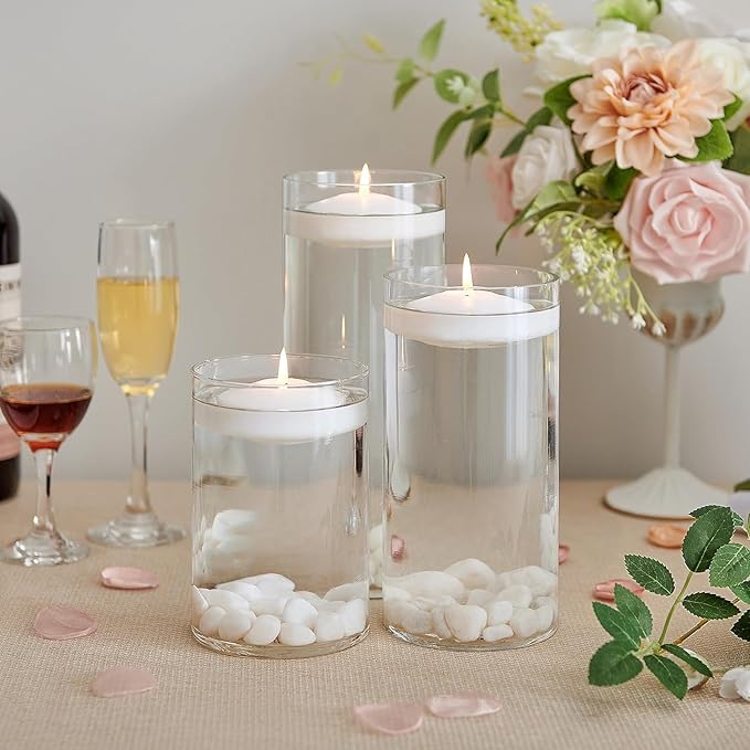 24-Pack 3-Inch Floating Candles – Elegant, Smokeless & Dripless for Weddings, Parties & Home Decor