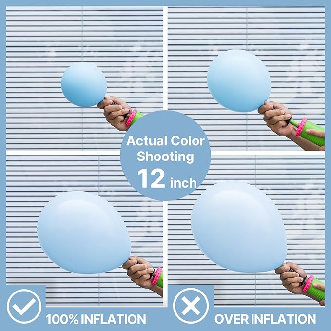 PartyWoo Baby Blue Balloons 100 pcs 12 Inch Blue Balloons Light for Pastel Blue Birthday Graduation Boys Baby Shower Gender Reveal Children's Day Weddings Party Decorations Blue-Q13
