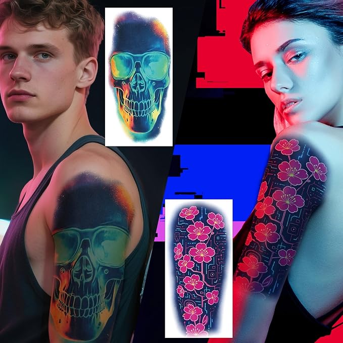 77 Sheets Space Planet Temporary Tattoo for Adult, 17 Sheets Half Arm Astronaut Rockets Tiger Fake Tattoos Men Women, 60 Sheets Bowknot Butterfly Cat Boys Girls Party Supplies Body Tattoos Stickers