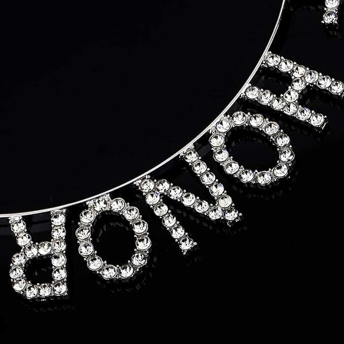 Silver MAID OF HONOR Headband Bachelorette Party Decorations Rhinestone Bridesmaid Headbands for Bridal Shower, Bachelorette Party, Wedding