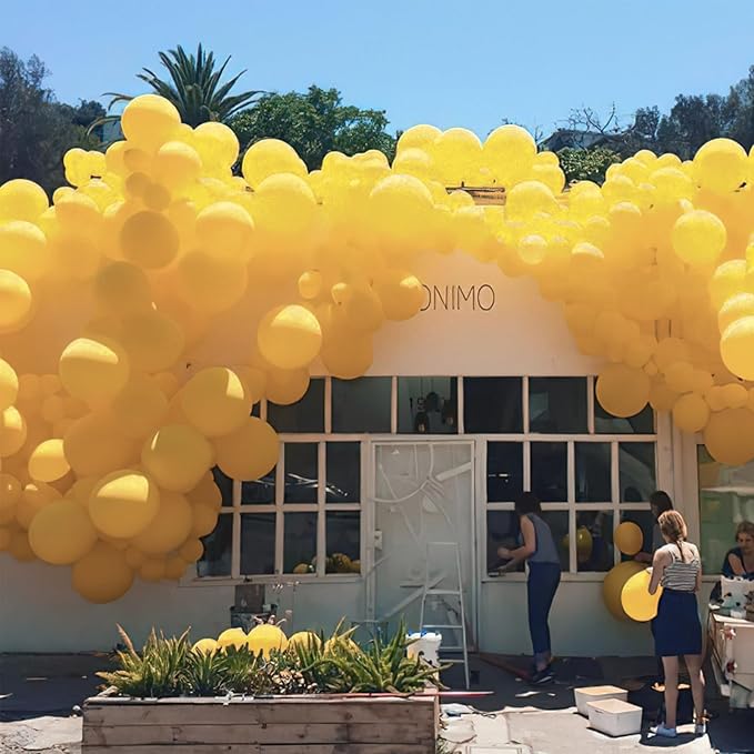 PartyWoo Mustard Yellow Balloons 50pcs 12 Inch Boho Netural Fall Balloons for Birthday Engagement Baby Shower Anniversary Bee Sunflower Little Cutie Thanksgiving Party Decorations Yellow-F57