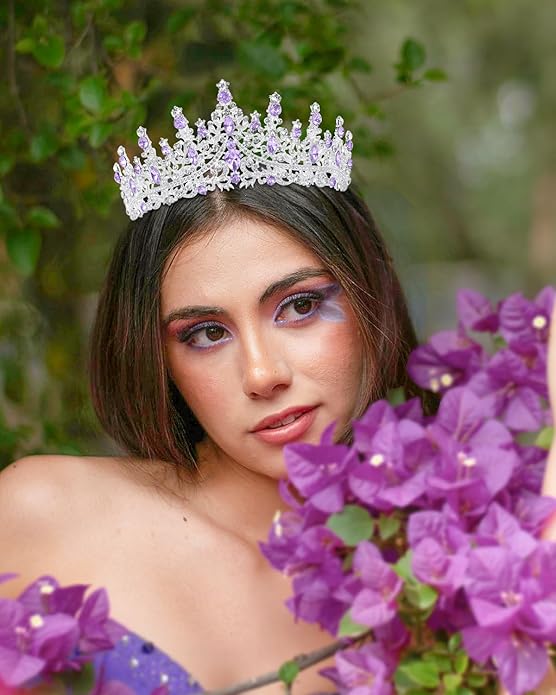 Crowns for Women - Tiaras for Women Crystal Queen Crown for Birthday Costume Party Celebration
