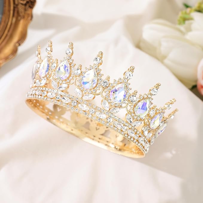 Queen Crown for Women Crystal Tiara for Girl Rhinestone Wedding Headband for Bride Hair Accessories for Costume Birthday Party Prom