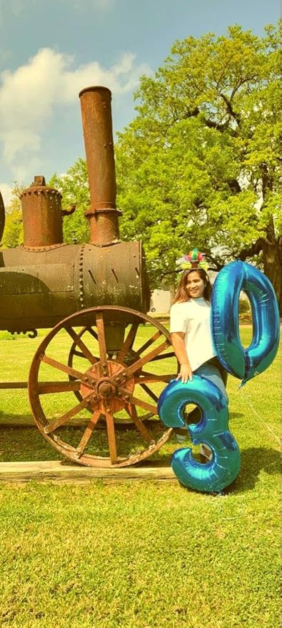 Blue 40 Inch 0 Number Balloons, 0 Decorations for 10 20 30 40 50 60 70 80 90 100 Birthday, 2026 Blue Foil Giant Birthday Graduations Anniversary Party Balloon