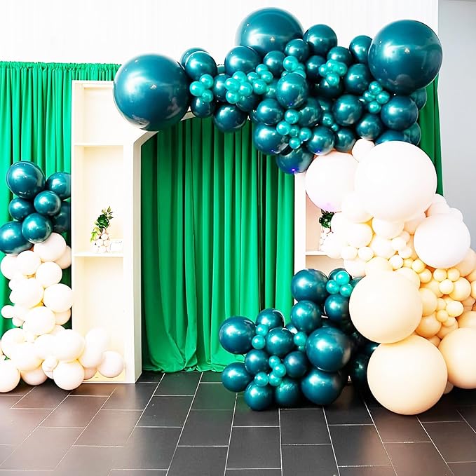 90pack Dark Green Balloons Different Size 18/12/10/5 Inch Green Balloon Garland Arch Kit for Birthday, Graduation, St. Patrick's Day, Christmas, Baby Shower, Dinosaur Party Decorations
