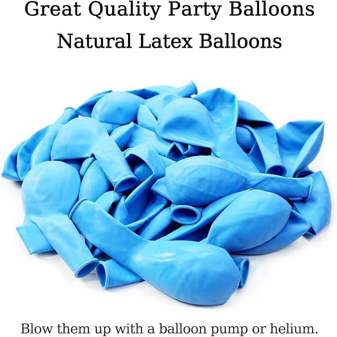 KAWKALSH Light Blue Balloon 110pcs, 12 Inch Thickened Latex Party Balloons Helium Bright Color for Birthday Baby Shower Wedding Party Supplies Arch Garland Decoration