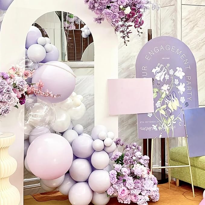 Lilac Purple Balloons, 66pack 12inch Faded Purple Latex Party Balloons for Wedding, Birthday, Graduation, Bridal Shower, Baby Shower, Gender Reveal, Anniversary Party Decorations