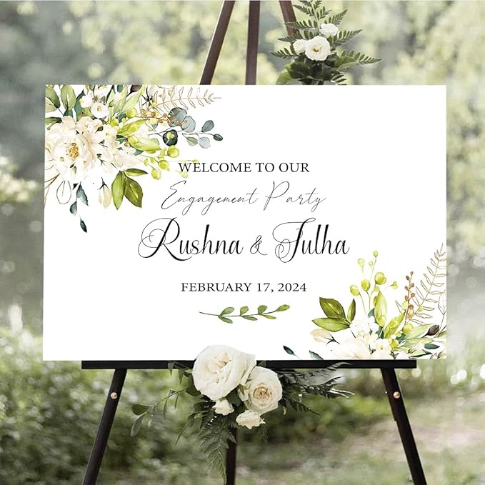 Personalized Engagement Welcome Sign, Engagement Party Sign, Engagement Decor, Engagement Decorations, Engagement Sign, Engaged Sign, Engaged Welcome Sign UNIPROSIGNS #18