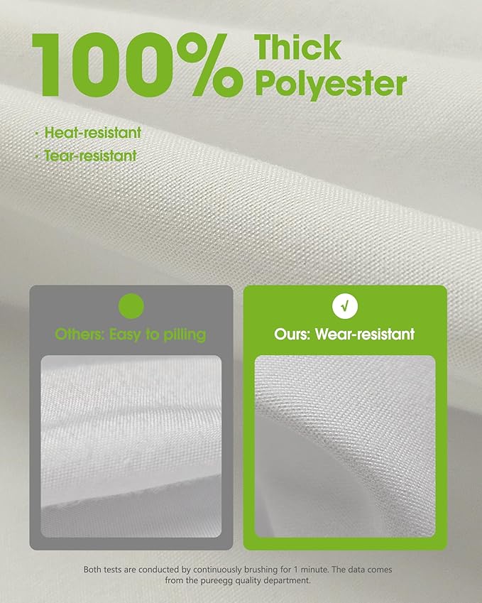Pureegg Rectangle Table Cloth 60" x 84" – Durable Polyester Tablecloth Offers Reusable & Washable Protection, Ideal for Outdoor Party, Picnic, Wedding, Banquet and Birthday, Ivory