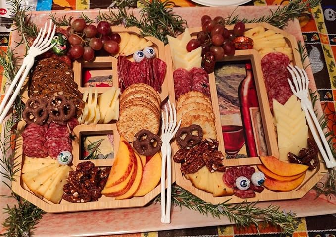 15.8'' Bamboo Wooden Number Charcuterie Board Box, Fillable Number 8 Serving Tray, Wood Charcuterie Boards for Fruit Cheese Platter Vegetable Food Dish Plates, Anniversary Birthday Party Decoration