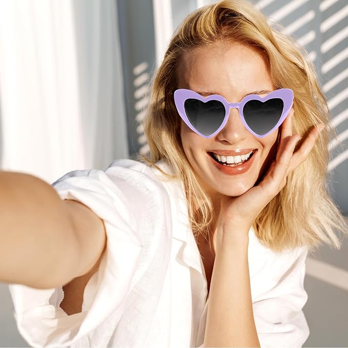 5/10/20 Pack Heart Sunglasses Bachelorette Vintage Heart Shaped Glasses for Wedding Bridesmaid Party Favor