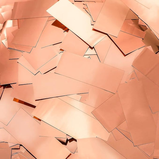 Sumind 200 Grams Gold Silver Large Metallic Confetti Rose Glitter Throwable Table Scatter Foil Confetti for Christmas Birthday Party Baby Shower Graduation Wedding Celebrations(Rose Gold)