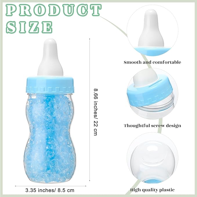 Roowest 512 Pcs Baby Shower Games Guess How Many Pacifiers Sign 100 Small Guessing Games 10 HB Pencils 750ml Milk Bottle 400 Acrylic Pacifiers Decoration for Guest Gender Reveal(Blue,Animal)