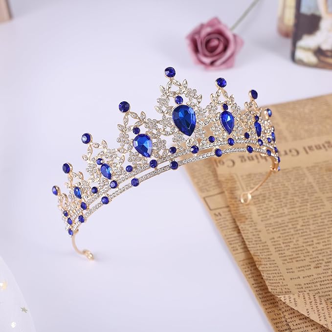 Princess Tiara and Crown for Women Wedding Tiaras for Bridal girls Tiaras and Crystal Crowns Rhinestone Headband Metal Hair Accessories for Costume Birthday Party Prom Gifts