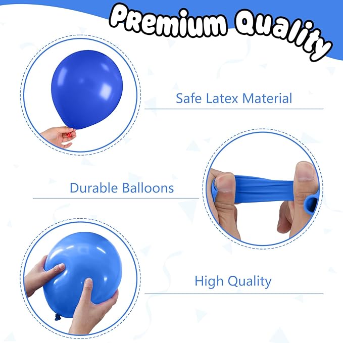 Soccer Balloons,12 Inch Navy Blue Gold and White Soccer Balloons with Blue Gold Confetti Balloon for Boy Soccer Sport Birthday Baby Shower Party Decorations