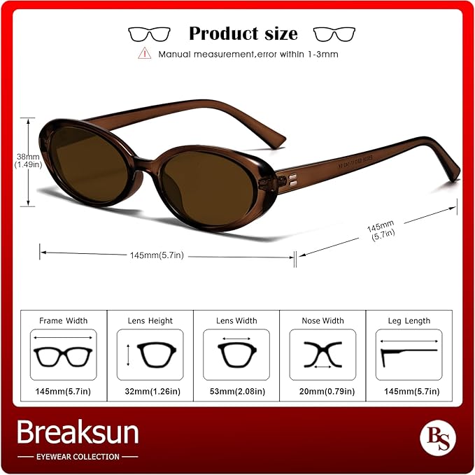 Retro Oval Sunglasses for Women Men Fashion Small Oval Sunglasses 90s Vintage Shades