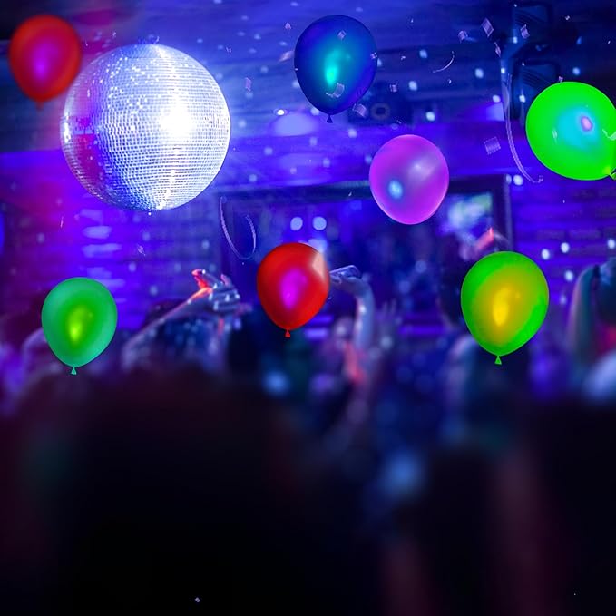 100 Pcs UV Neon Balloons, Blacklight Reactive Fluorescent Balloons 80s Theme Party Decorations Glow in the Dark for Birthday, Wedding, Neon Party, Glow Party Decorations Supplies