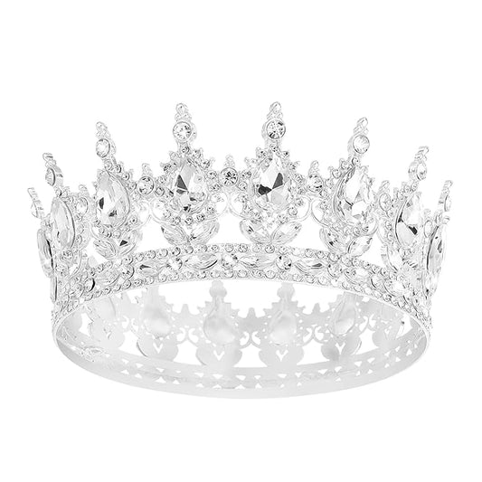 Queen Crown Rhinestone Wedding Crowns and Tiaras for Women Costume Party Hair Accessories Princess BirthdayCrown Crystal BridalCrown (Gold White Crowns)
