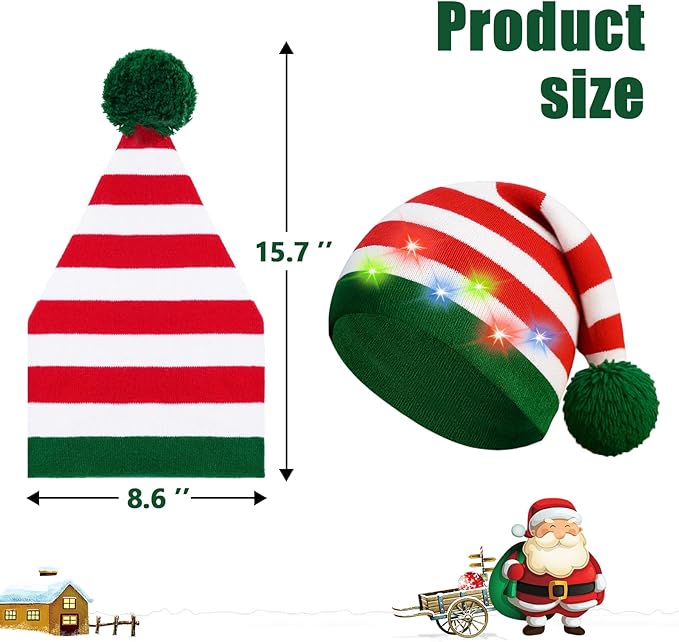 Christmas Light Up Beanie Funny Warm Winter Hats, for Adults Women Men Teens