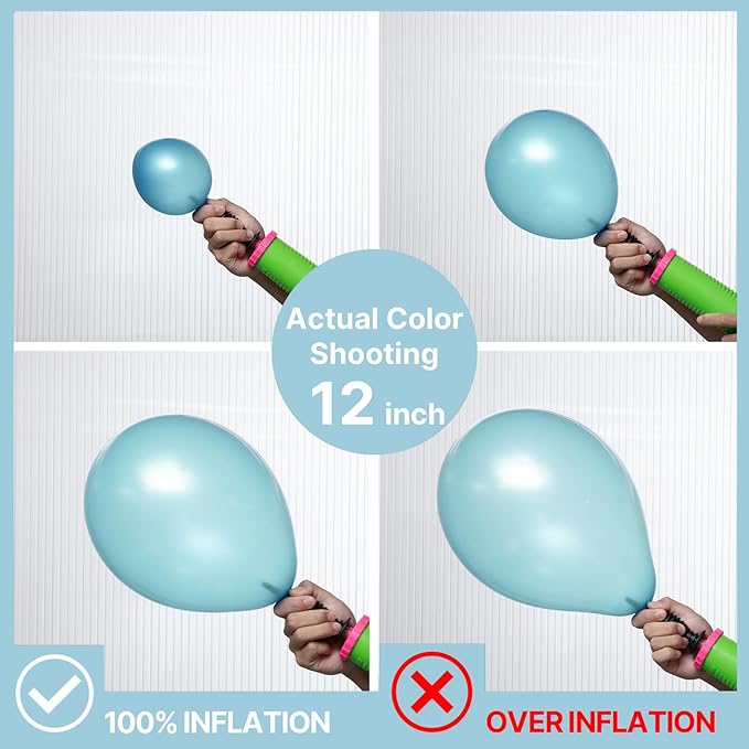 PartyWoo Pearl Teal Balloons 50 pcs 12 Inch Pearl Aqua Blue Turquoise Dark Teal Balloons for Graduation Wedding Baby Shower Bridal Shower Gender Reveal Mermaid Birthday Party Decorations Teal-Z13