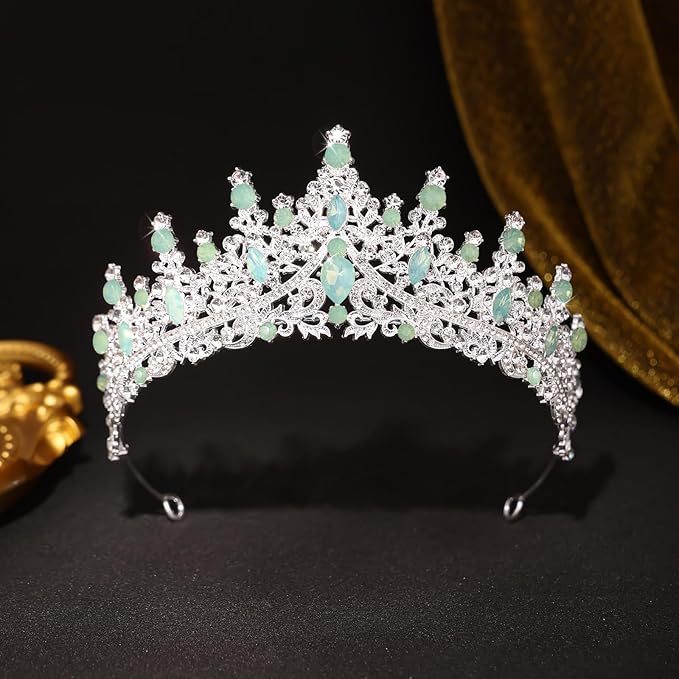 Baroque Tiara for Women Crystal Queen Crowns Rhinestone Princess Tiaras for Girl Wedding Headband for Bride Hair Accessories for Halloween Costume Birthday Party Prom Mother's Gifts