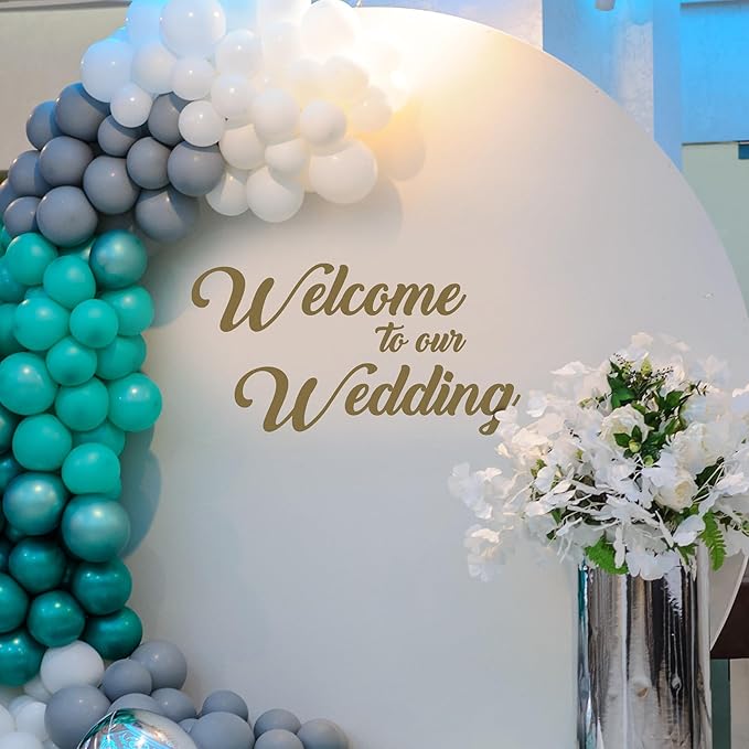 EGD Welcome to Our Wedding Vinyl Decal | Wall Sticker for Wedding & Event Backdrops | Special Decor for Reception and Ceremony | 25" Wide Size (D. Wedding)